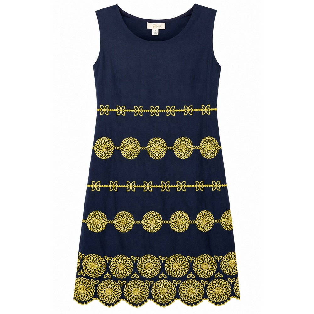 Boden Old Money Embroidered Floral Shift Dress Women Size 14 Coastal Chic Preppy - Picture 1 of 8